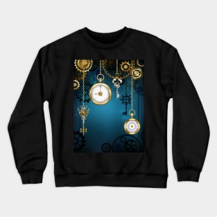 Design with Clocks and Gears ( Steampunk ) Crewneck Sweatshirt
